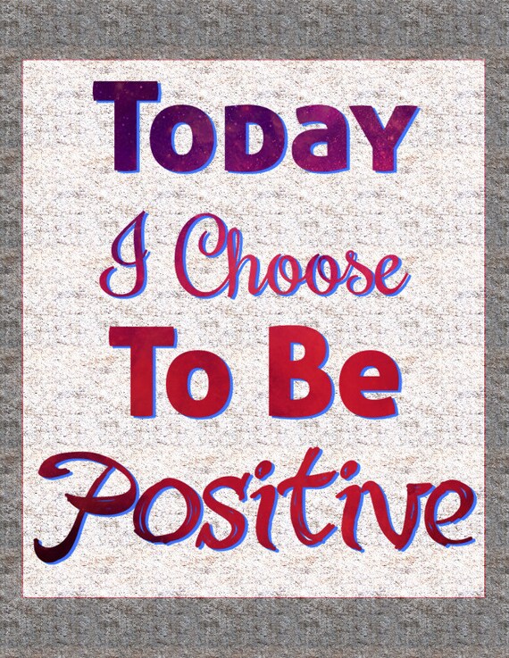 Notebook Printable Cover Today I choose to be Positive