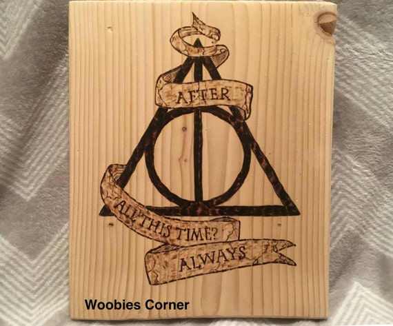 Harry Potter sign / The Deathly Hallows wood sign by WoobiesCorner