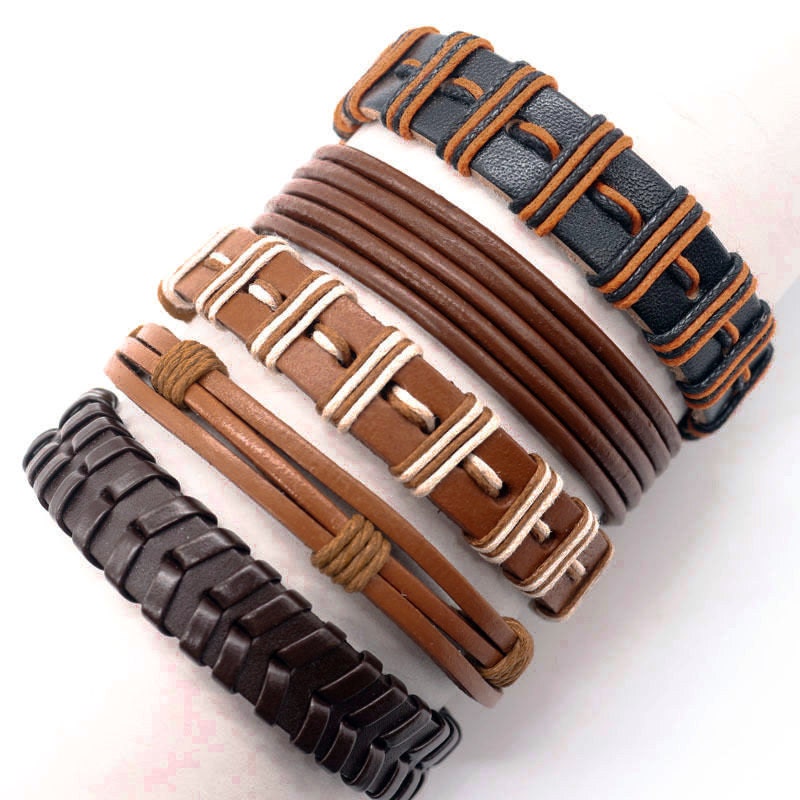 Gifts For Him Men's Leather Bracelets 5 Individual