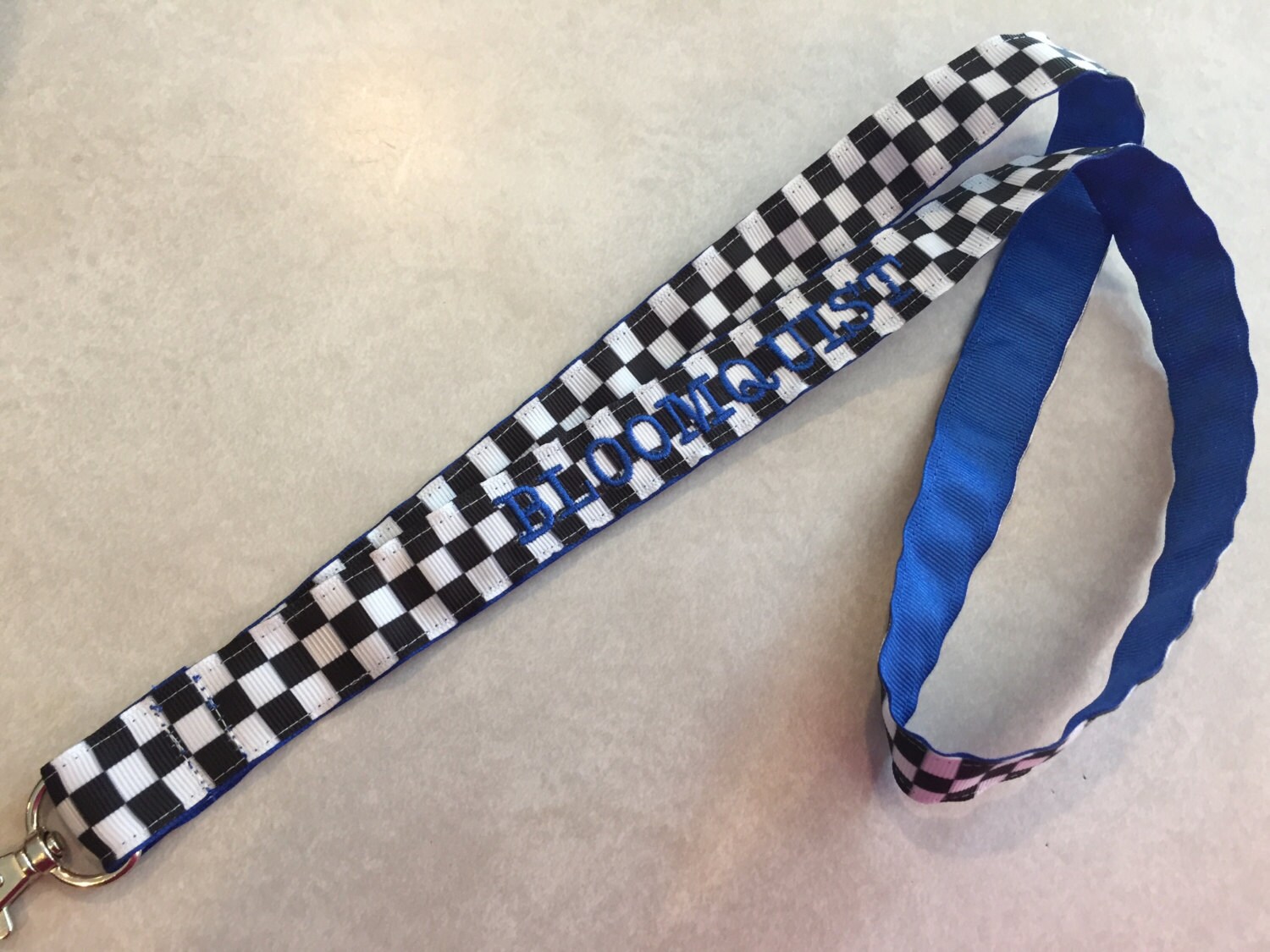 Embroidered Checkered Flag/Race Lanyard