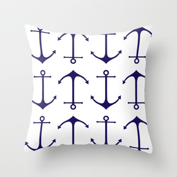 Anchors Pillow Cover Anchor Throw Pillow Cover Nautical