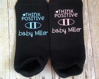 Personalized Fertility Socks,IVF, IUI, Motivational Socks, Think Positive