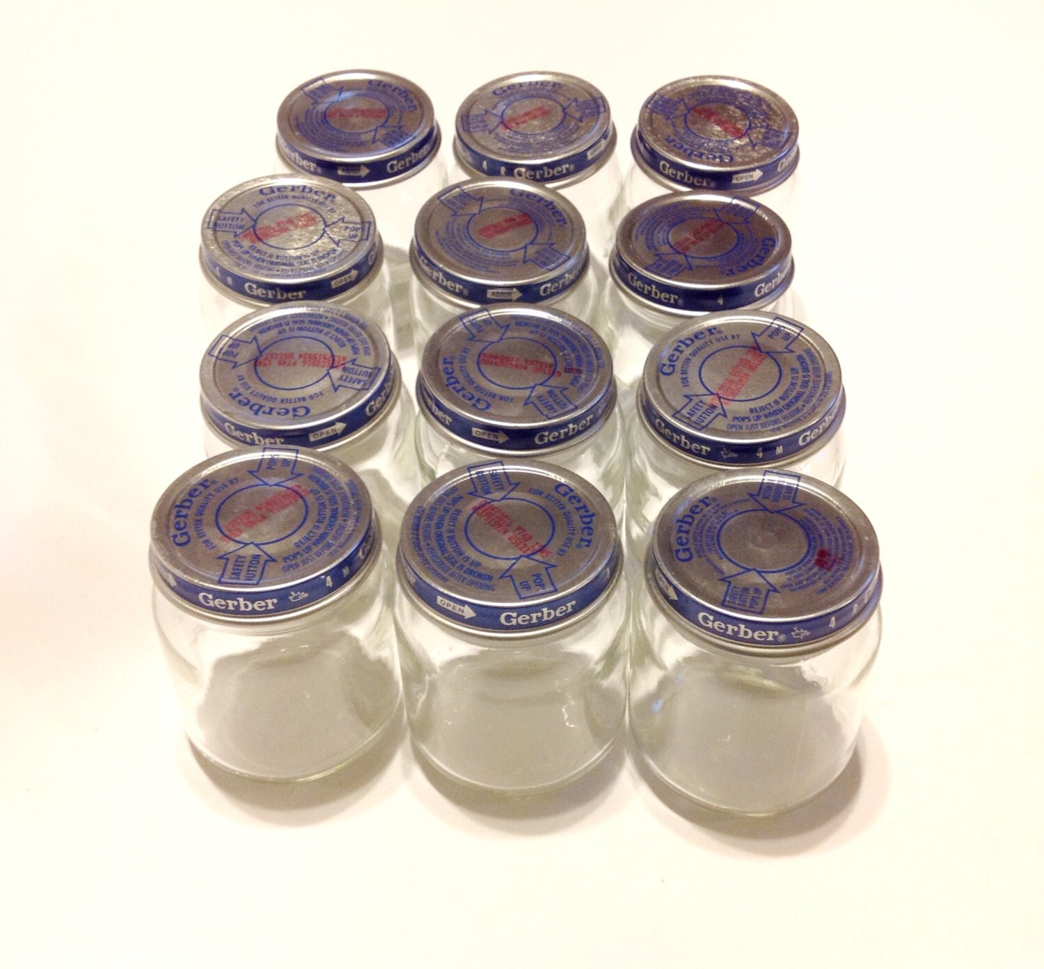 Gerber Baby Food Jars 4 oz Lot of 12