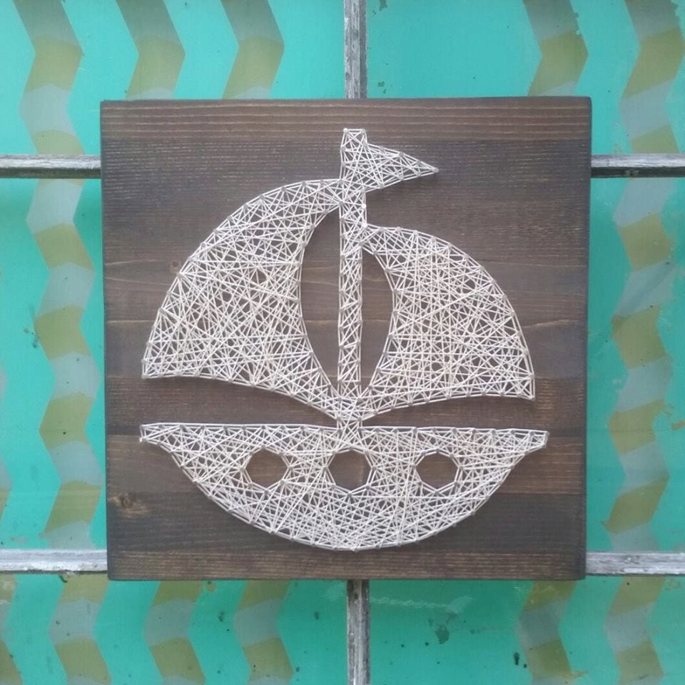 Sailboat String Art Nail and String Art Boat Nautical Home
