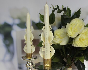 Gift for her - Carved candles - Tapper Candles - Candle Set