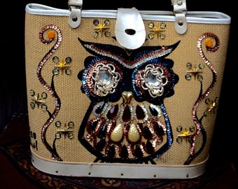 Mid century owl purse