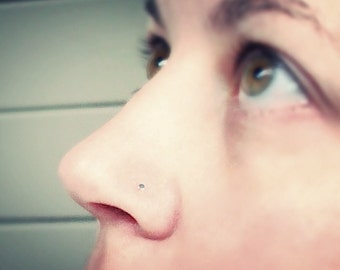 Small Nose Stud - Sterling Silver Nostril Screw - 1.5mm Flat Disk - 22 Gauge - Nose Stud - Nose Ring