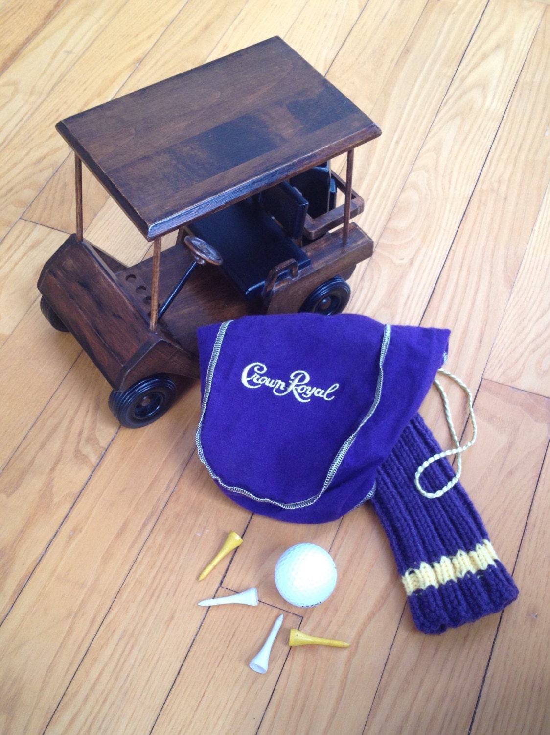 Handcrafted Crown Royal Bag Head Cover with knitted shaft
