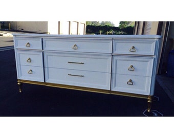 White and Gold French Provincial Dresser Nightstands