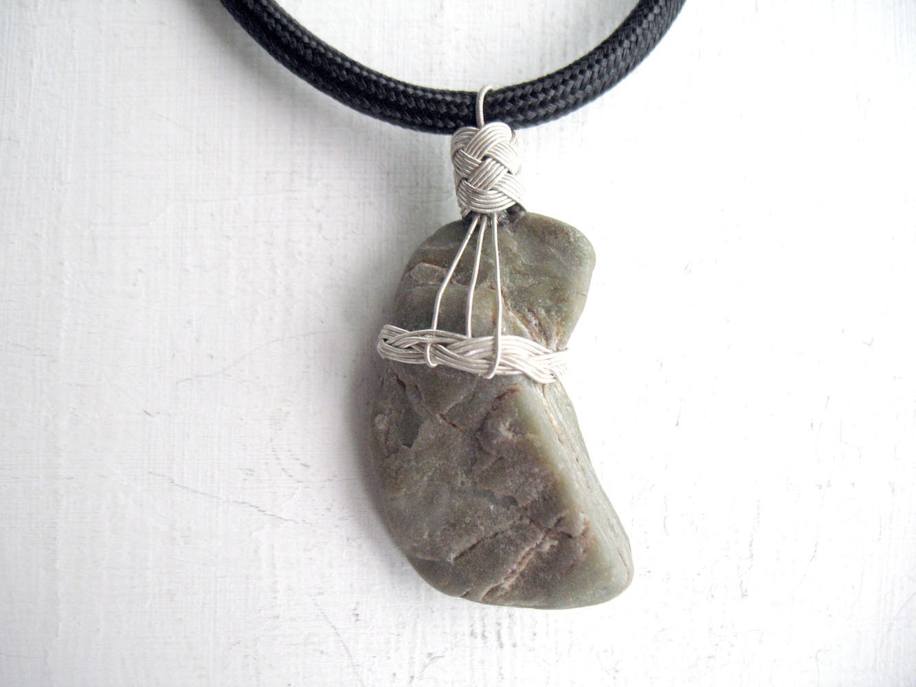 Raw Stone Necklace Shaman Necklace Natural Stone by eacarjewelry