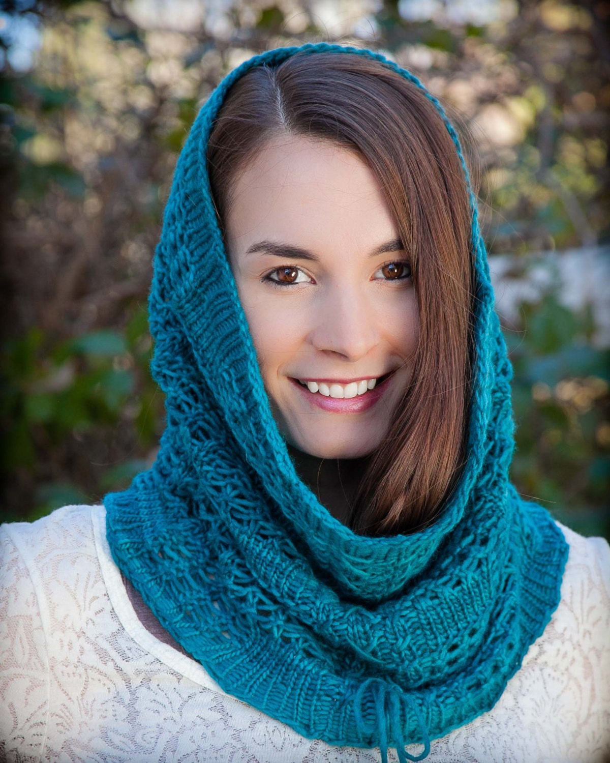 Loom Knit Snood Cowl PATTERN. Lace Snood, Infinity Scarf ...