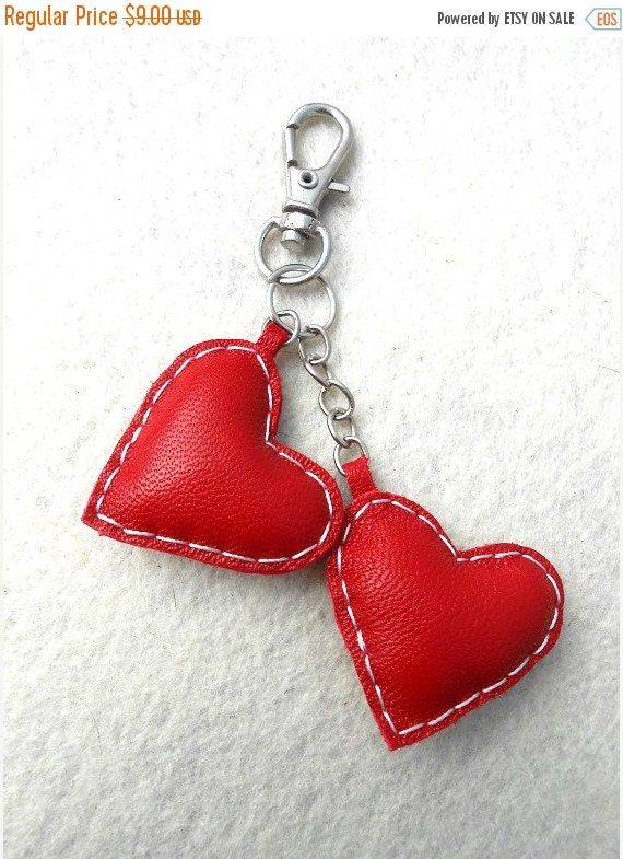 Keychain Charm Heart Leather Heart Leather Keychain Accessories