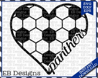 Panthers Soccer Love SVG DXF EPS Cutting Machine Files Silhouette Cameo Cricut Football Vinyl Cut File Soccer Vector svg file