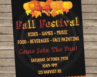 8x10 Personalized Fall / Harvest / Halloween Festival Flyer / Banner / Sign