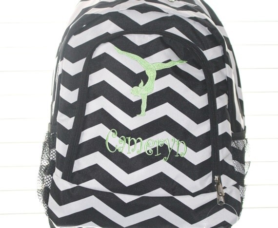 Items similar to Personalized Backpacks Monogrammed Chevron Backpack Personalized Backpack ...