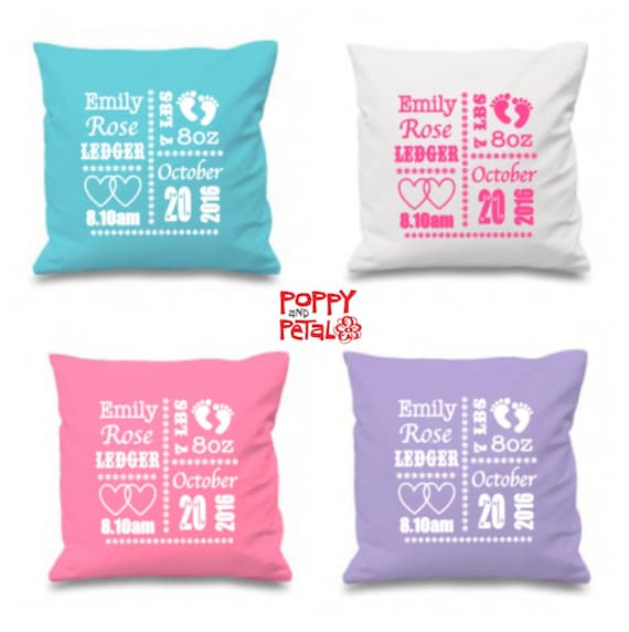 birth announcement pillow new baby girl by poppyandpetaldesign birth announcement pillow new baby girl by poppyandpetaldesign
