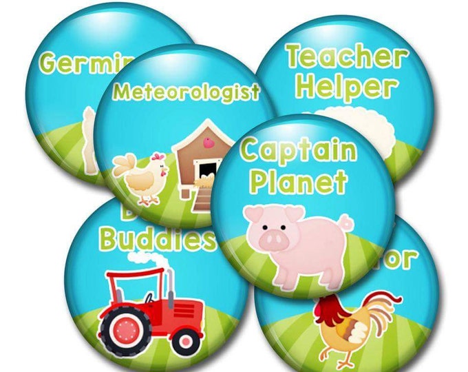 Classroom Chore Magnets - Classroom Magnets - Magnetic Chore chart - Teachers Gift - Homeschool Family - Preschool Fun - Farm Animal Chores