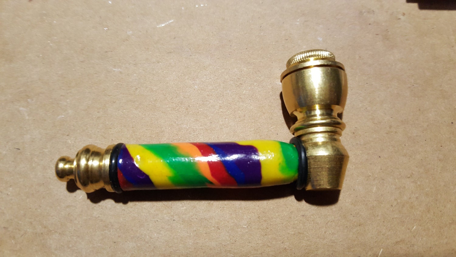 Custom Made Metal Smoking Pipe 2.5 Rainbow by TazziCreation