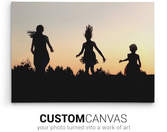 Your Photo on Canvas, Custom Canvas Print, Personalized Gift Idea, Customized Print with Photo & Wording, Photo Gift for Mom, Fast Service