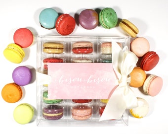 15 Assorted You Pick Edible Macarons Gift Boxed Best French Macaron Bisou Bisou