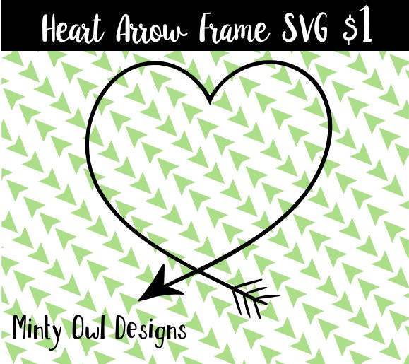 Download Cricut SVG Heart Arrow Frame SVG Cut File Arrow Tribal