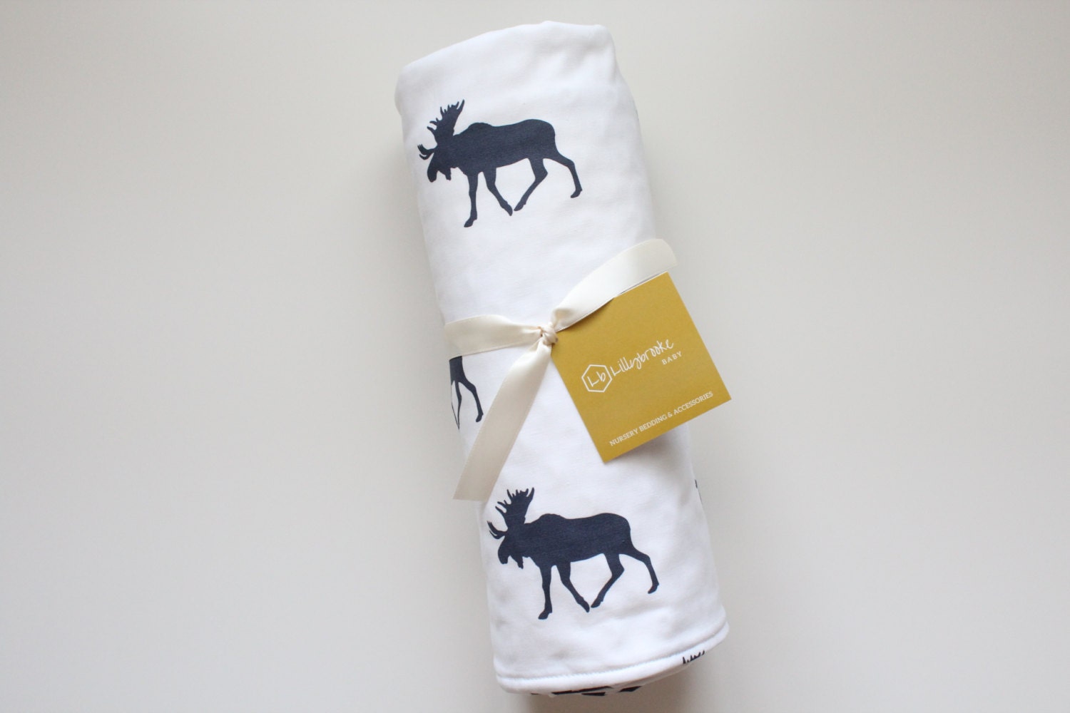 Navy Moose Baby Blanket// Moose Baby// Minky Baby Blanket//