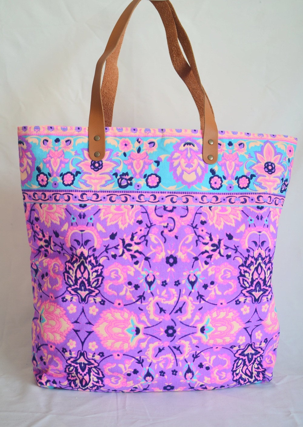 Violet Tote Bag / Summer Tote / Beach bag / Bohemian Bag