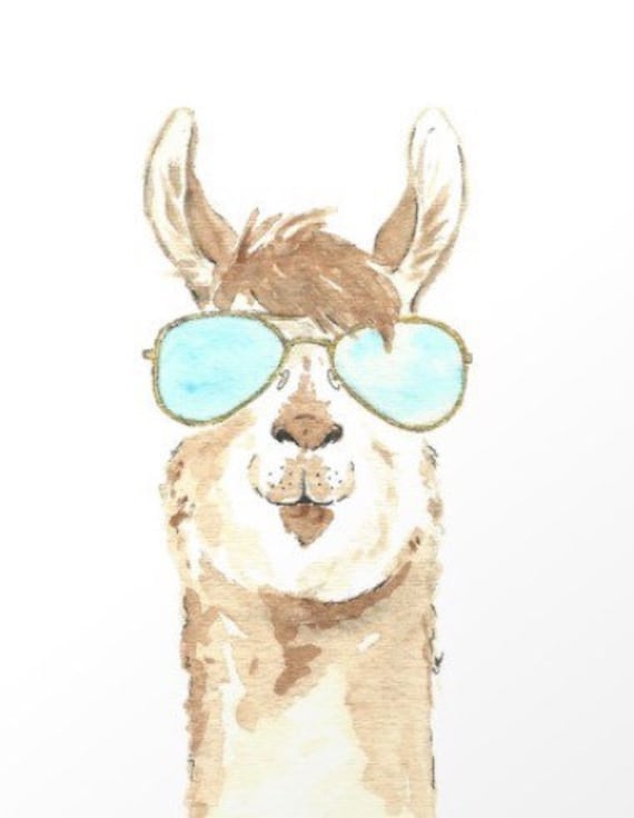 Sunglasses Llama printable digital download llama print