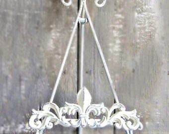 On Sale Metal Book Easel, Art Prop, Shabby Cottage Chic, Fleur De Lis, French Country,Paris Apartment, Home Decor,Book Easel,vintage frame