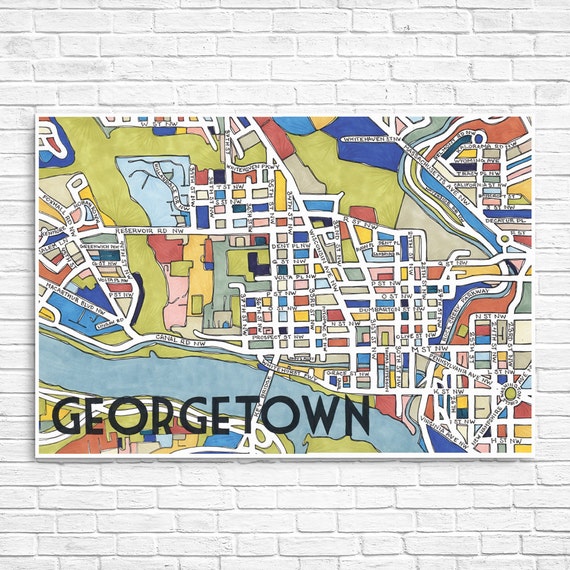 Georgetown Neighborhood Map by ToriePartridge on Etsy