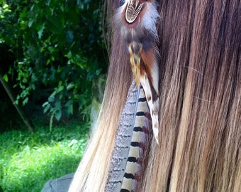 Feather hair extensions / feather clips extensions / hair feather extensions / bohemian feather hair extension / feather hair piece /
