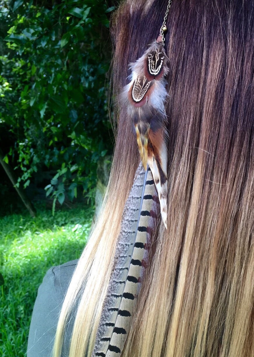 Feather hair extensions / feather clips extensions / hair