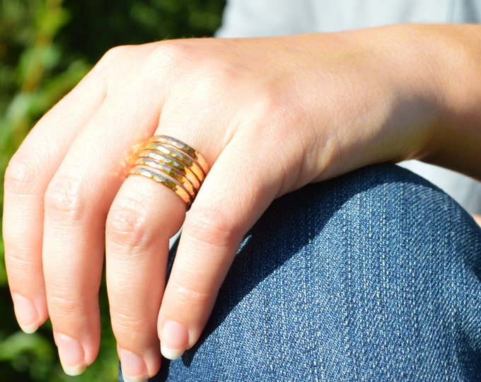 Super Thick Stackable Brass Ring(s), Brass Rings, Stackable Rings, Brass Ring, Hammered Ring, Brass Band, Arthritis Ring, Brass Jewelry