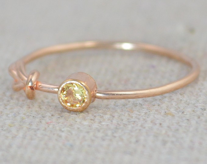 Topaz Infinity Ring, Rose Gold Filled Ring, Stackable Rings, Mother's Ring, November Birthstone Ring, Rose Gold Ring, Rose Gold Knot Ring