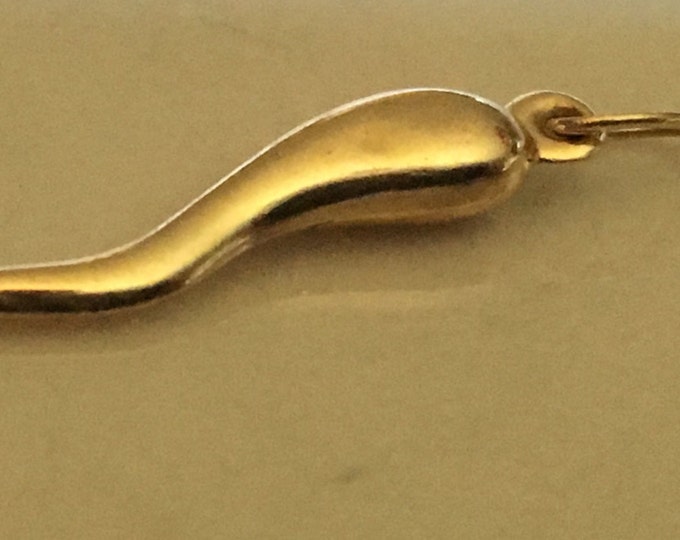 Storewide 25% Off SALE Vintage 14k Yellow Gold Devils Horn Charm Trinket Featuring Elegant Style Design Finish