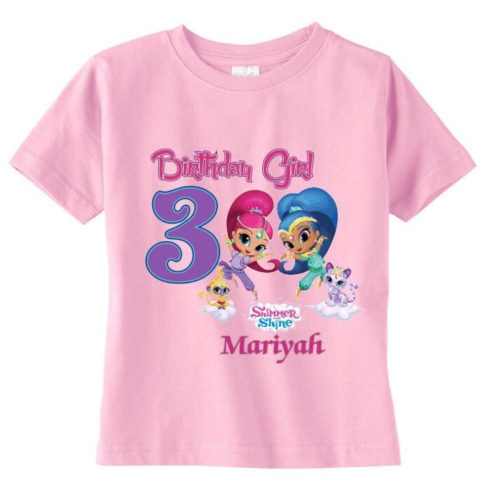 Shimmer and Shine Birthday t-shirt Different Colors