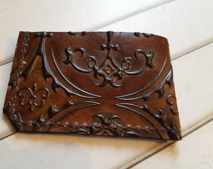 Exotic leather card wallet Steampunk card wallet Minimalist card wallet Gift card holder Credit card wallet Slim card wallet