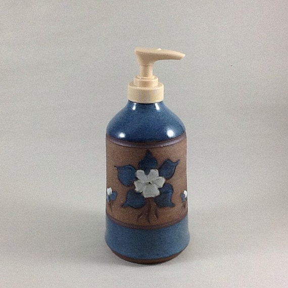 Pottery Dispenser Ceramic Soap Dispenser by CharlotteLeePottery