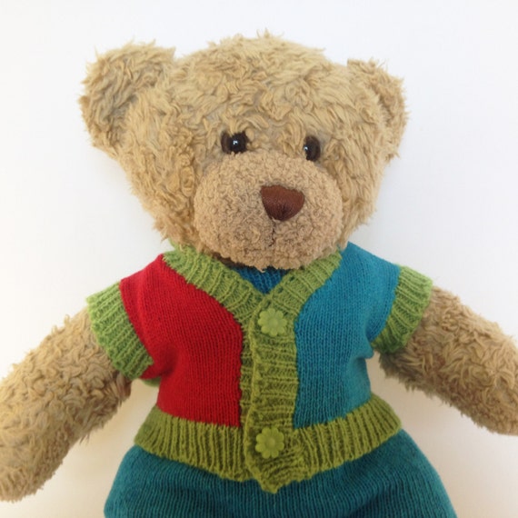 Teddy Bear Clothes Teddy Bear Red-Blue-Green Sleeveless