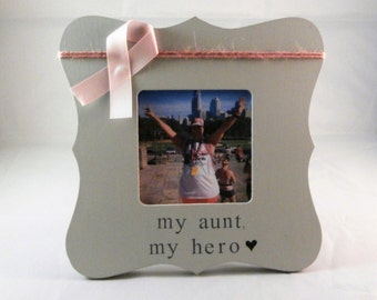 My aunt my hero frame, breast cancer gifts in memory of sympathy gifts mom aunt sister breast cancer walk
