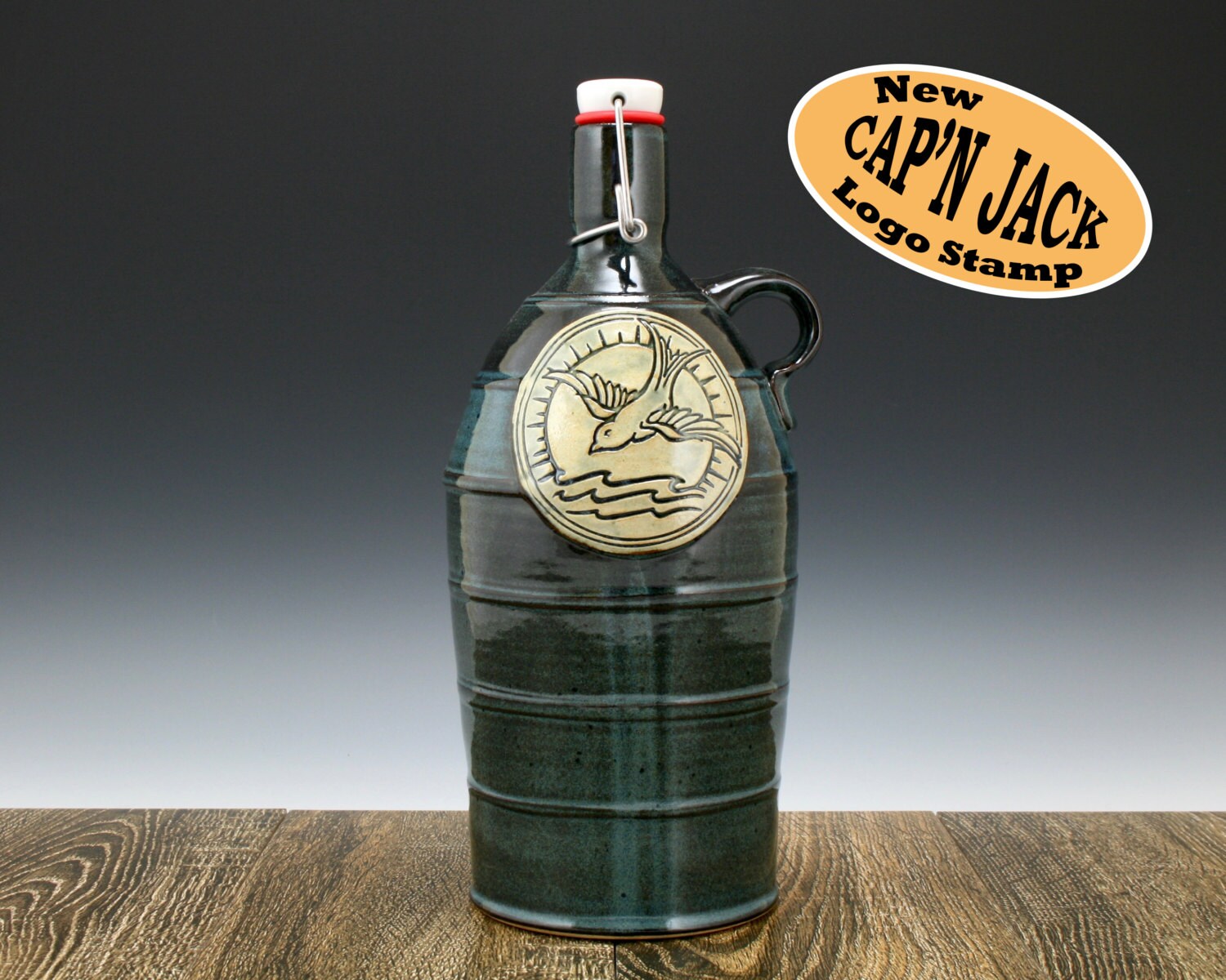 64 oz Beer Growler handmade from ceramic stoneware clay with