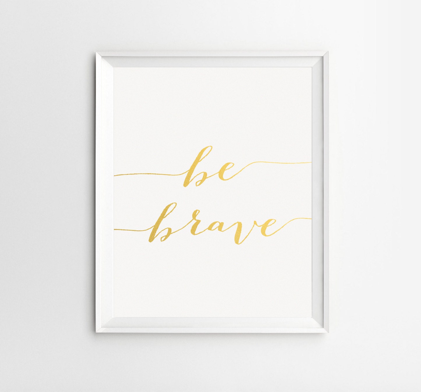 Gold Wall Art Be Brave Art Be Brave Nursery Print by ArteeCor