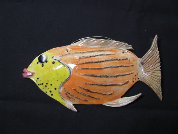 ceramic fishtropical fish art colorful wall decor by ...