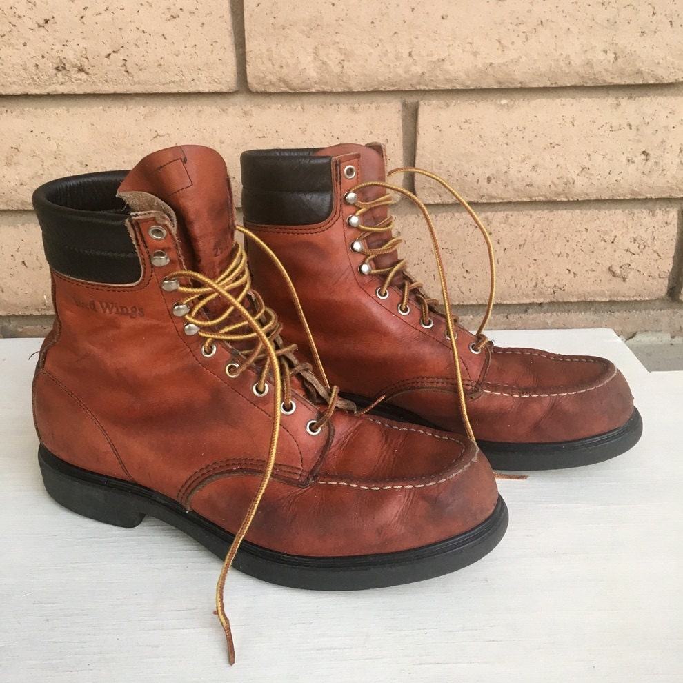 Red Wing Lace Up Work Boots Mens Size 11 1/2 C