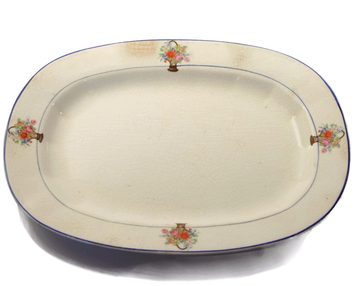 Vintage Edwin M Knowles Vitreous China Platter Serving Plate