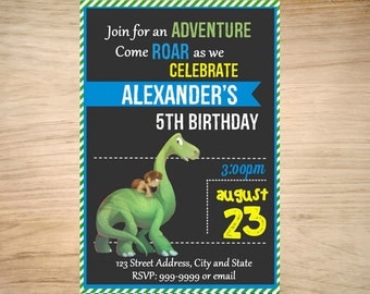 Good Dinosaur Birthday Invitation - Good Dinosaur Invitation - Good Dinosaur Birthday Invite - Invitation- Digital 24 - Good Dinosaur
