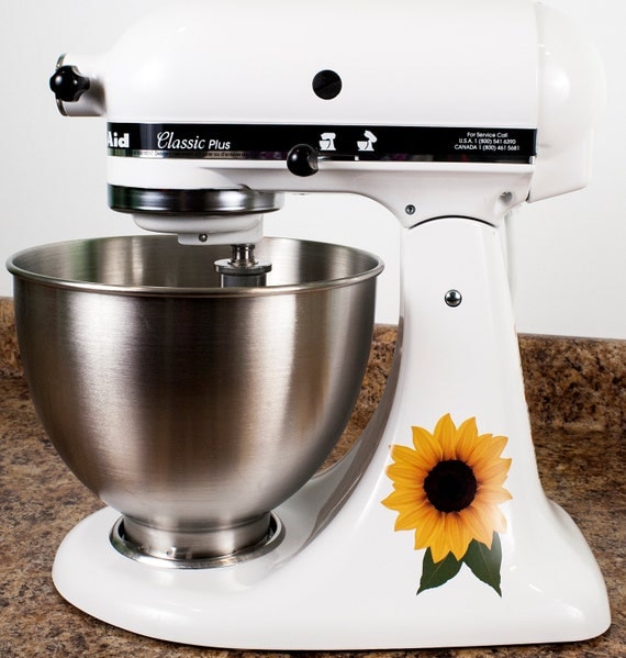 Sunflower Floral Bakery Kitchenaid Mixer Mixing Machine Decal
