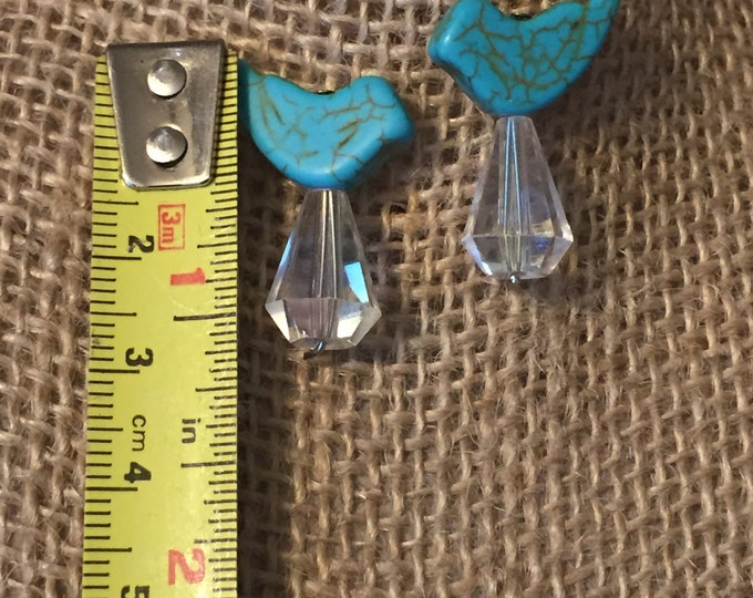 Turquoise bird earrings