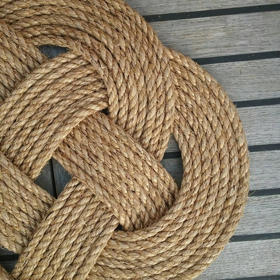 Nautical Rope Door Mat Natural Manila Rope Seven Seas Knot