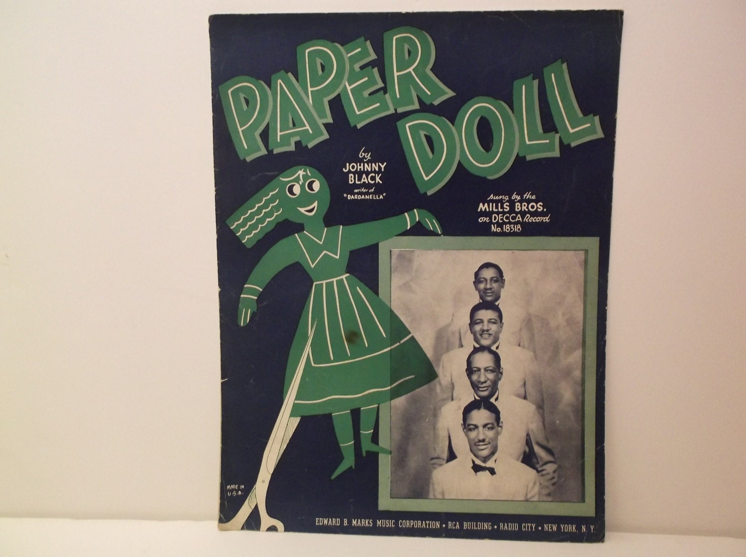 THE MILLS BROTHERSPaper Doll Vintage Sheet Music